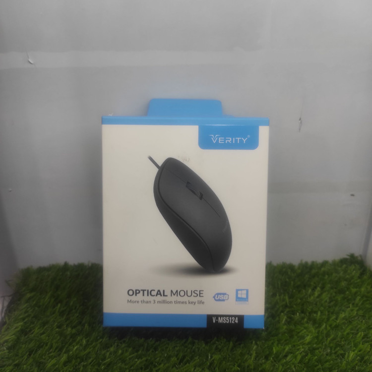 ماوس با سیم وریتی مدل V‑MS5124 – طراحی ارگونومیک، دقت مناسب، اتصال USB پایدار