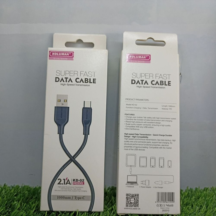 کابل شارژ تایپ سی C کلومن مدل KD02v