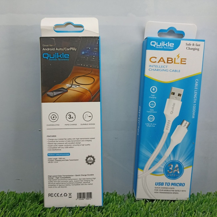 کابل شارژ میکرو کویکل مدل 3A USB to Micro – کابل شارژ مقاوم با انتقال سریع داده و جریان پایدار