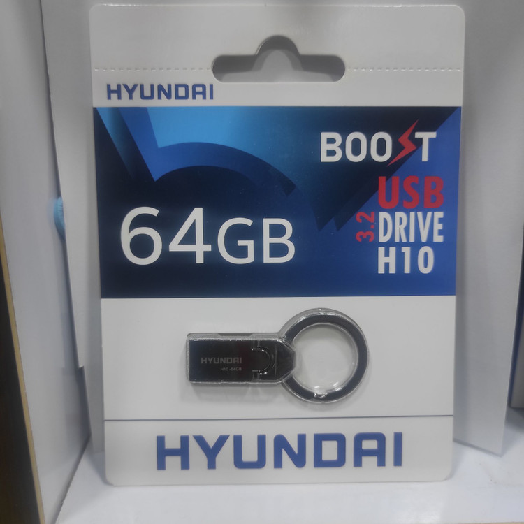فلش مموری 64 گیگابایت هیوندای مدل H10 – USB 3.2، بسیار سریع، بدنه مقاوم حلقهدار