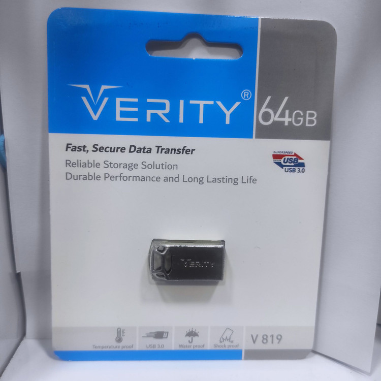 فلش مموری 64 گیگابایت وریتی مدل V819 – USB 3.0، ضدآب و ضدضربه، بسیار سریع