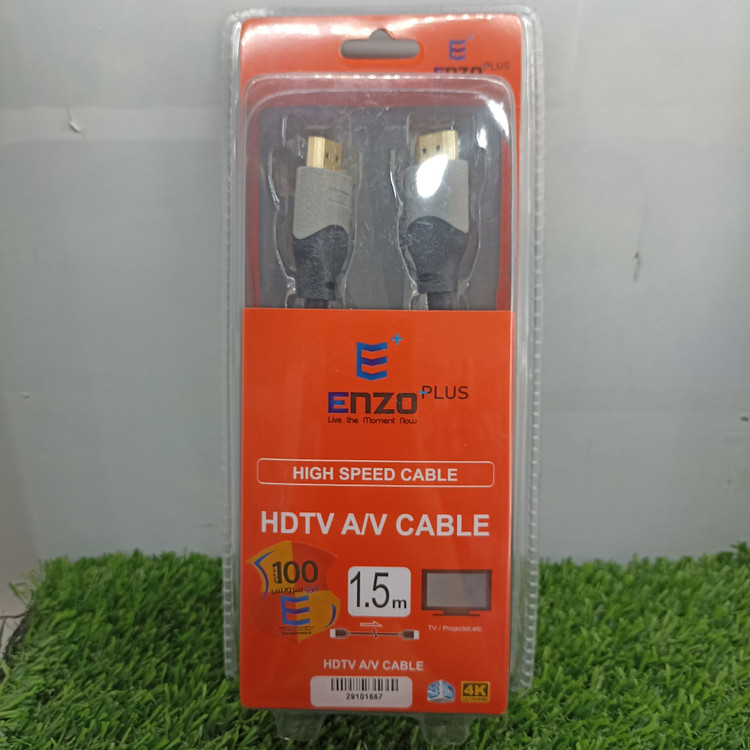کابل HDMI 1.5 متری انزو مدل HDTV – سرعت بالا، پشتیبانی 4K، مناسب تلویزیون و ویدئو پروژکتور