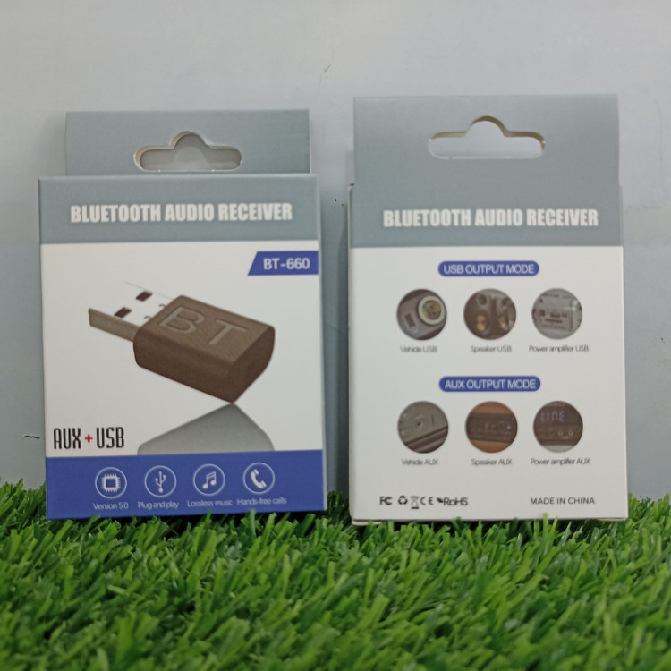 گیرنده صوتی بلوتوث USB/AUX مدل BT‑660 – نسخه 5.0، کمتاخیر و کاربردی