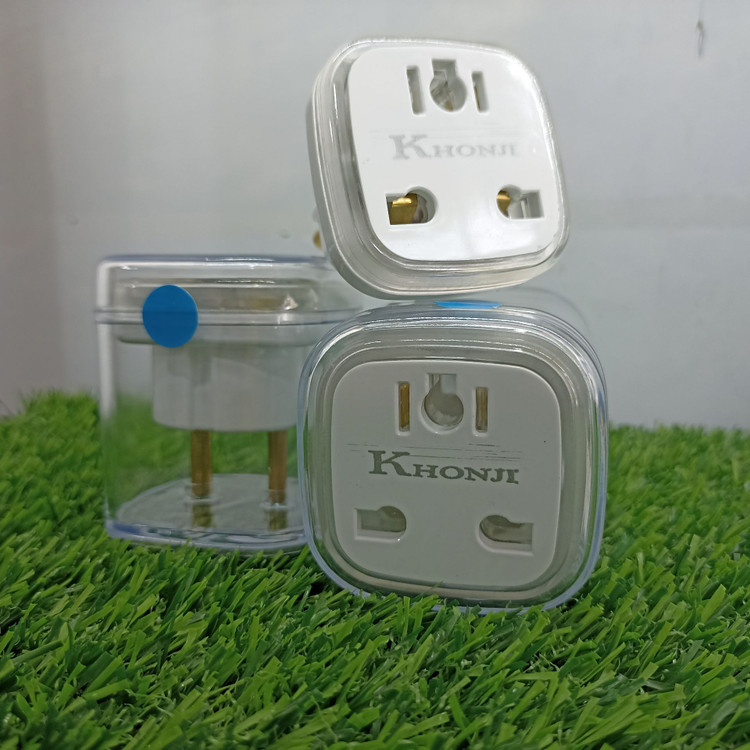 تبدیل سه به دو برق یونیورسال خونجی مدل KH-01 – سازگار با انواع دوشاخه و طراحی مقاوم