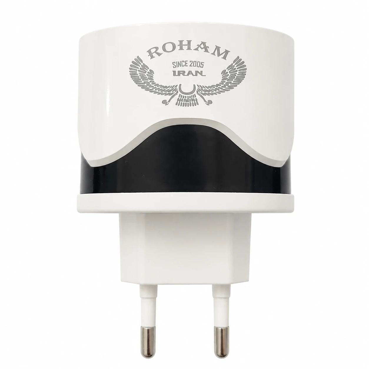شارژر دیواری رهام مدل RO‑15 – دو خروجی USB، سریع و ایمن برای شارژ روزمره
