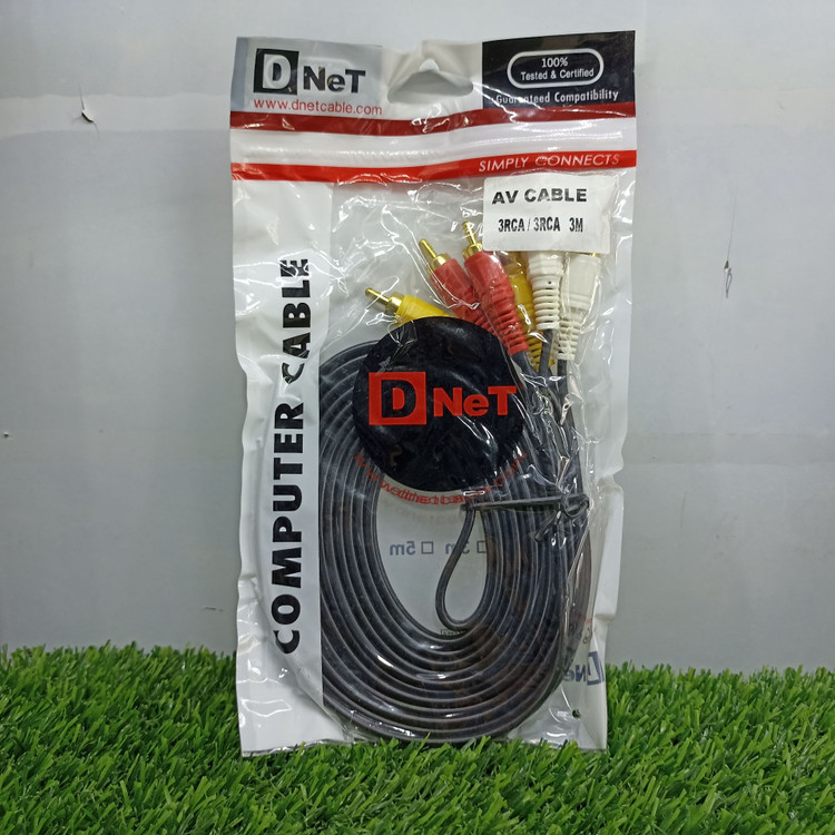 کابل AV دی-نت مدل 3RCA به 3RCA – طول 3 متر