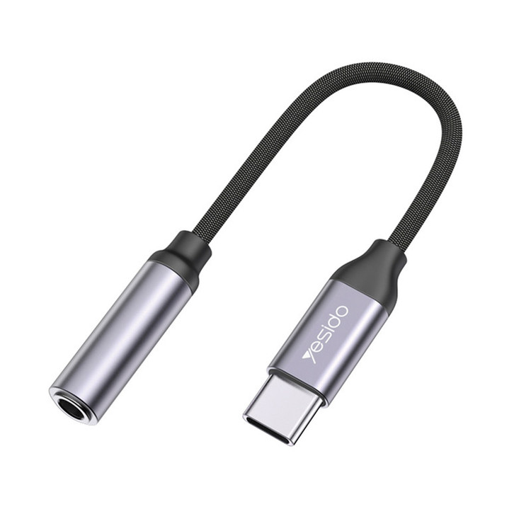 تبدیل Type-C به جک 3.5 میلیمتری یسیدو مدل YAU19 – کابل صوتی ۱۲ سانتیمتری