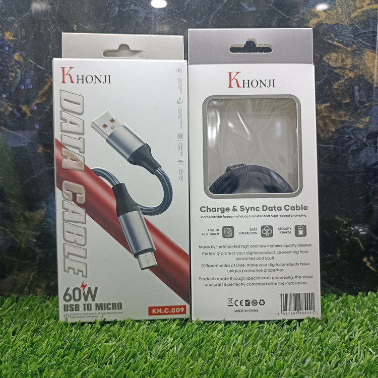 کابل تبدیل USB به Micro-USB خونجی مدل KH.C.009 – طول ۱ متر با توان ۶۰ وات